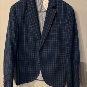 Thomas Pink Navy Checkered Blazer